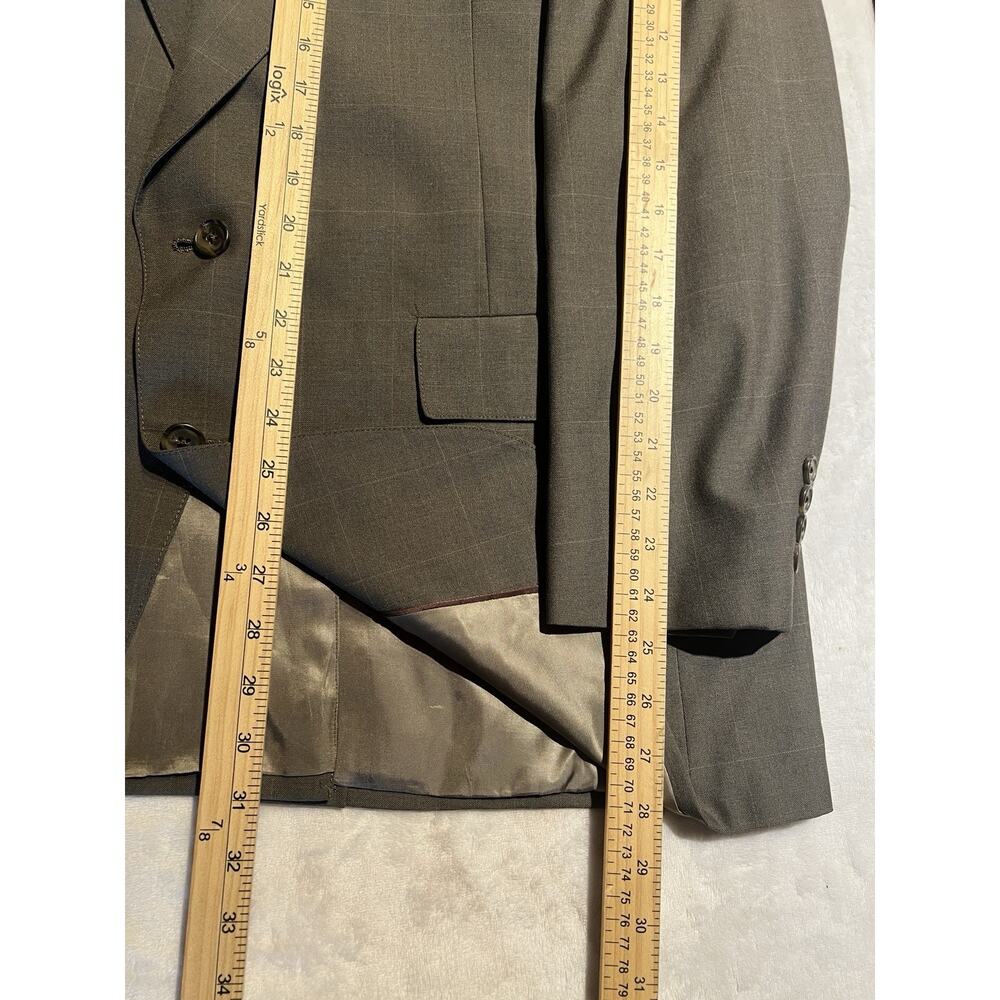 Vtg Hart Schaffner Marx 42R 34x29 Taupe Brown Plaid Classic Suit Viracle - Picture 14 of 16